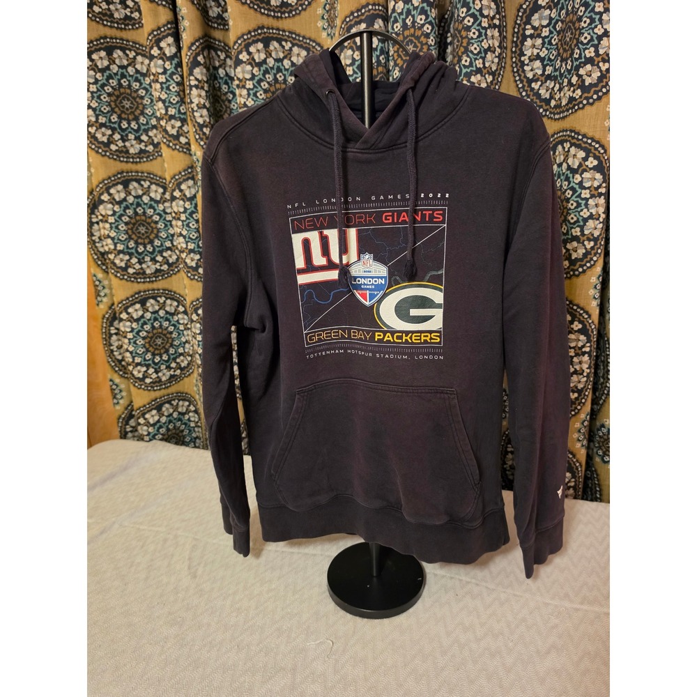NFL London Games 2022 Fanatics Hoodie Giants vs Packers Navy Blue Mens Large